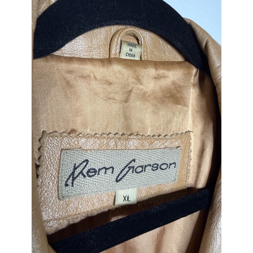 Metallic Gold Leather Coat|Vintage Tailored Statement Jacket Y2K - Picture 3 of 10